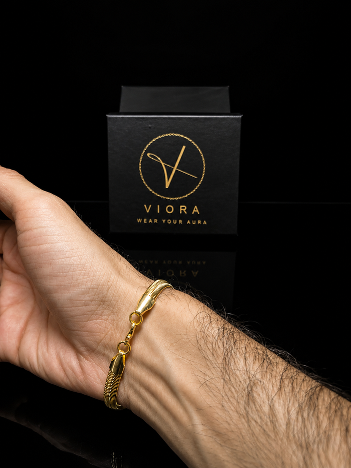 Gold Chain Bracelet for Men | Stainless Steel Mesh Link Bracelet