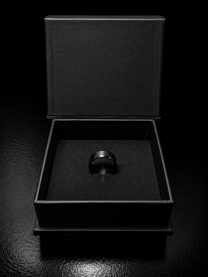VIORA Black Stainless Steel Minimalist Band Ring for Men | Sleek & Stealthy