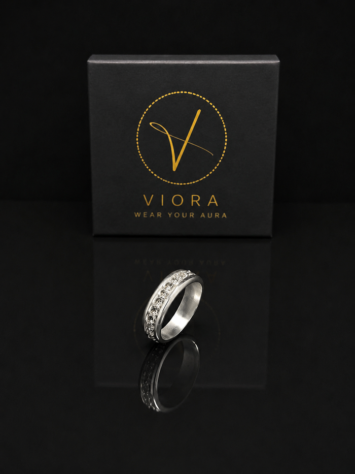 VIORA Silver Stainless Steel Skull Motif Ring for Men | Edgy & Gothic