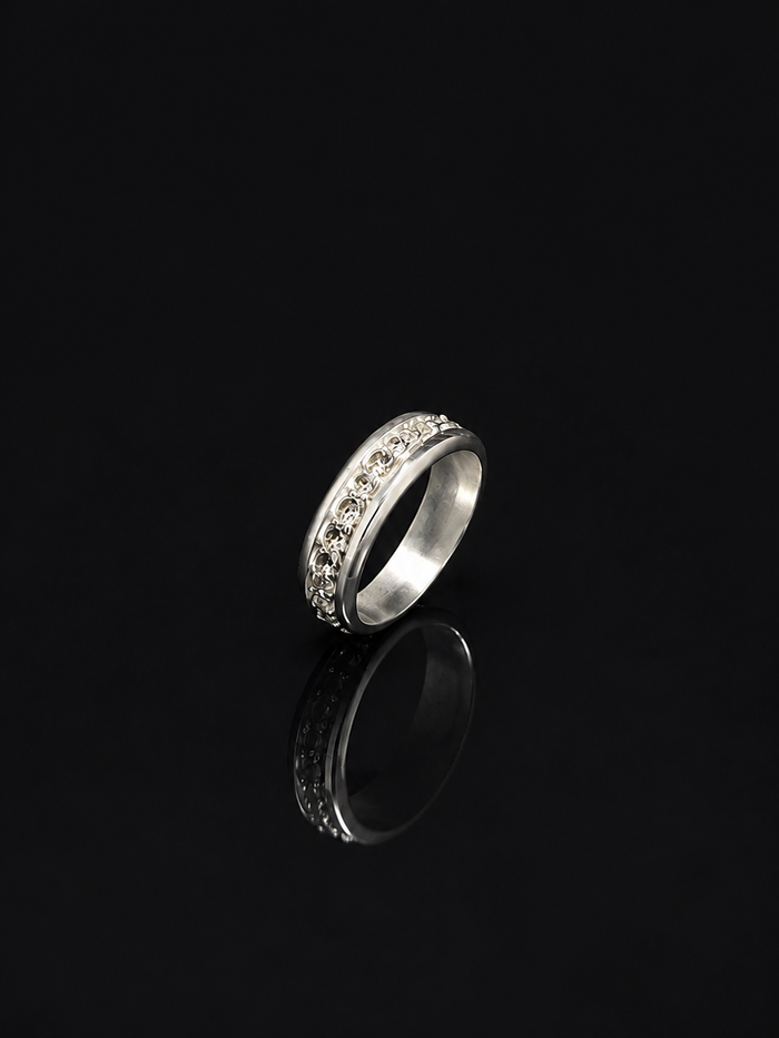 VIORA Silver Stainless Steel Skull Motif Ring for Men | Edgy & Gothic