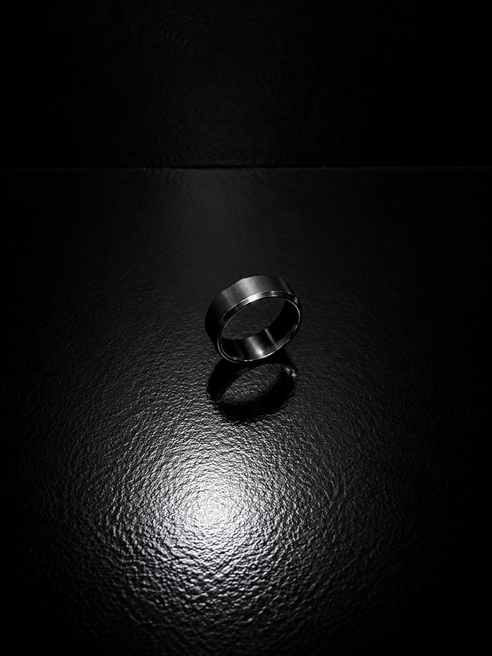 VIORA Black Stainless Steel Minimalist Band Ring for Men | Sleek & Stealthy